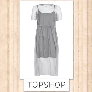 Overlay Mesh Midi Dress